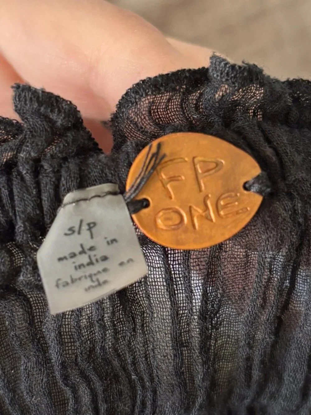 S Free People One Black Aletta Top - Picture 3 of 3